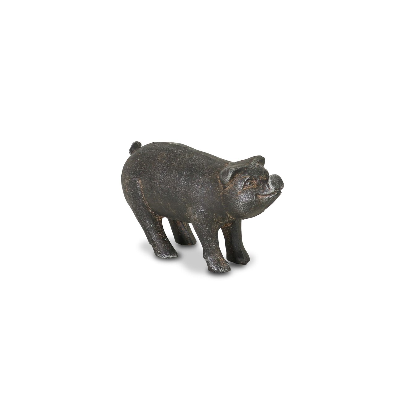 Contemporary Home Living 9" Cast Iron Standing Pig Tabletop Figurine